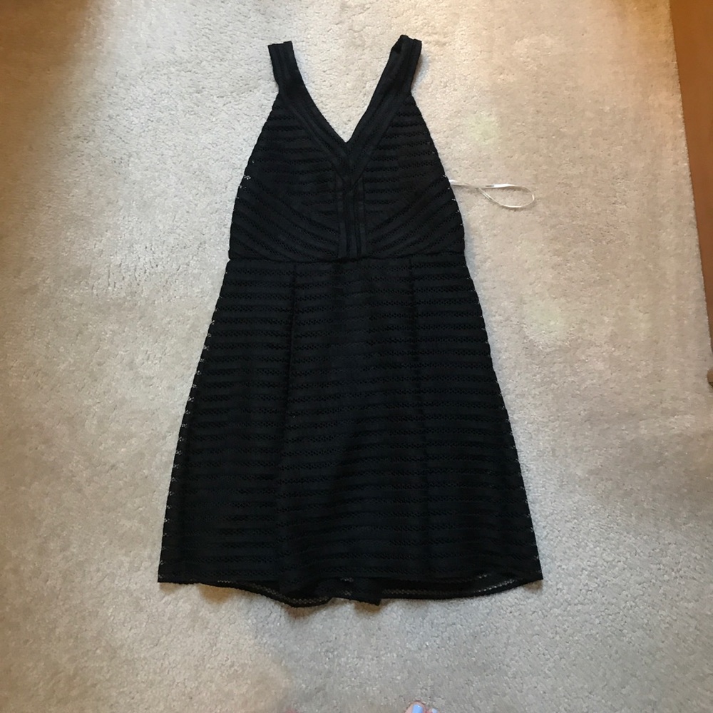 Black lace a-line dress